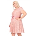 thumbnail image 4 of Women's Plus Size Lace Short Sleeve Party Midi Dress, 4 of 6
