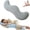 Gray, variant on Pea Pod Body Pillow for Side Sleepers, Ergonomic S-Shaped Full Body Support Pillow, Cooling Long Bolster Hug Pillow with Washable Cover, Hip Knee Leg Back Support for Adults