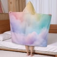 thumbnail image 5 of Soft Pastel Cloudscape Hooded Bath Towel，50"x30" for Ages 3 To 12 Kids, Quick Dry Lightweight Soft Microfiber Hood Beach Towel Cover Up for Kids, 5 of 7