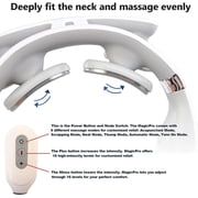 Neck Massager,Portable Neck Relaxation Device,4-Head Portable Vibrating Neck Massager with 6 Vibration Modes & 15 Intensity Levels