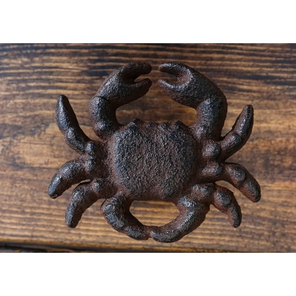 Set Of 4 Cast Iron Rustic Marine Sea Crab Drawer Cabinet Door Knobs Hardware