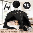 thumbnail image 3 of Bed Tents for Kids and Adults, Portable 100% Breathable and 93% Blackout Dream Play Tent, 3 Doors Big Privacy Space Sleeping Canopy for Floor or Twin Full Queen Sizes Bed, 3 of 8