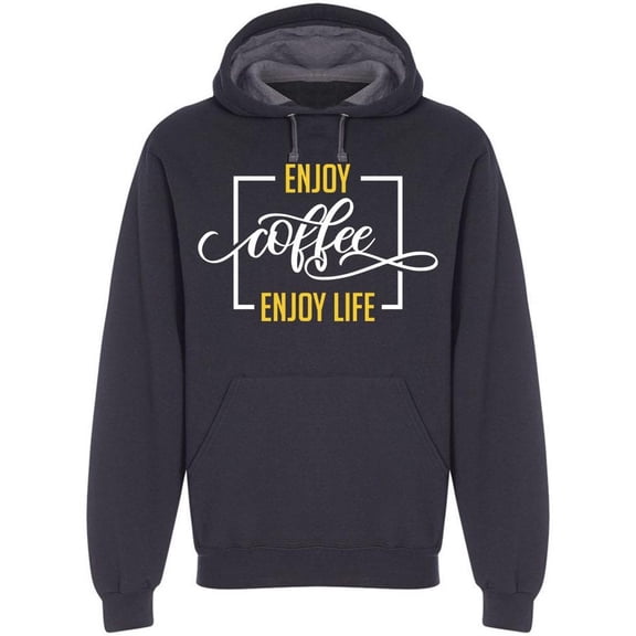 Enjoy Coffee Enjoy Life Quote Hoodie Men -Image by Shutterstock, Male x-Large