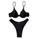 thumbnail image 1 of Traje baño lentejuelas brillantes para mujer, Bikinis con alambre, parte superior y parte inferior cintura traje, 1 of 5