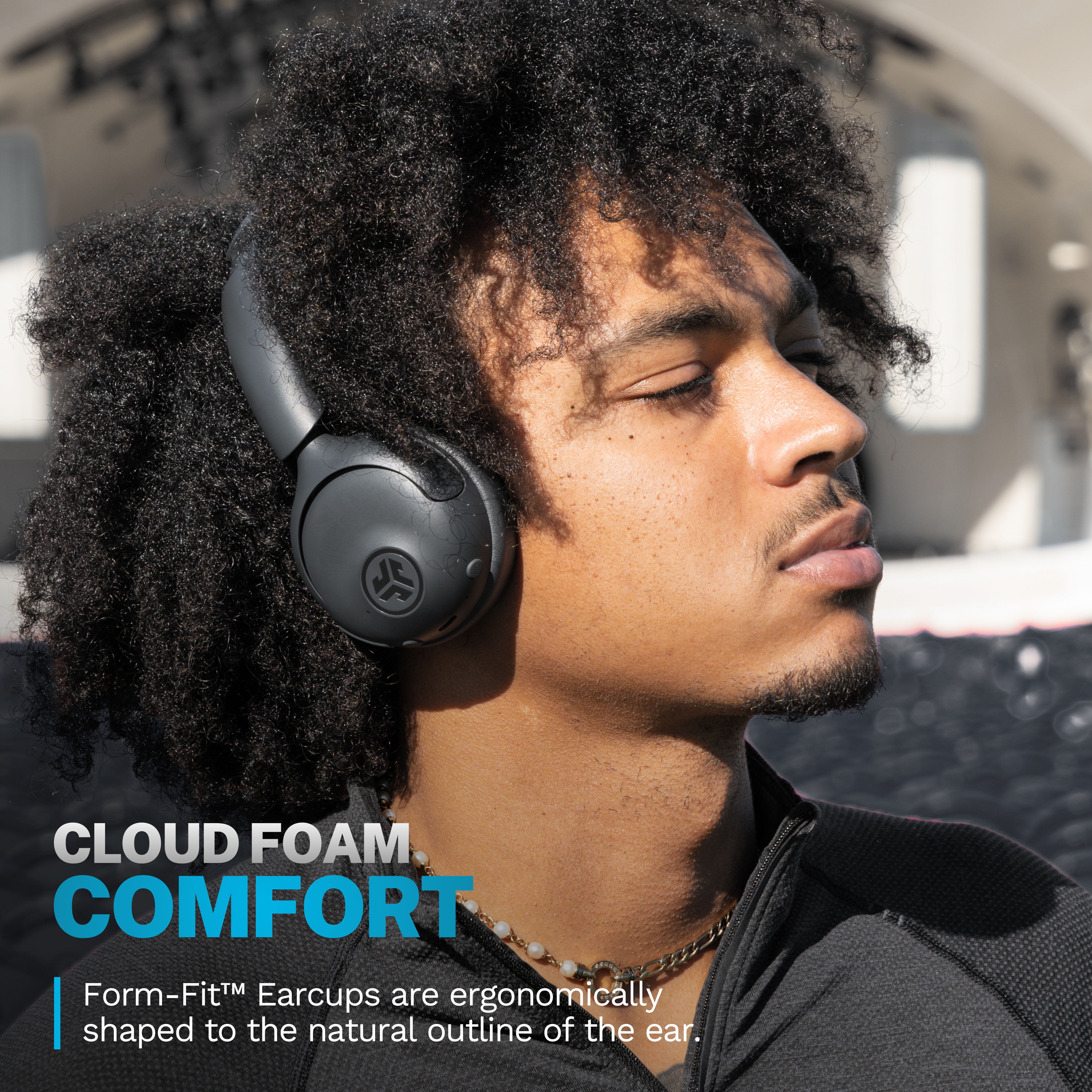 JLab GO Active Noise Canceling Wireless Bluetooth On-Ear Headphones, 70+ Hour Playtime, Graphite