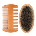 thumbnail image 1 of Double-sided Beard Comb, Pig Bristle Oval Comb, Men's Beard Brush And Comb Set, 1 of 8