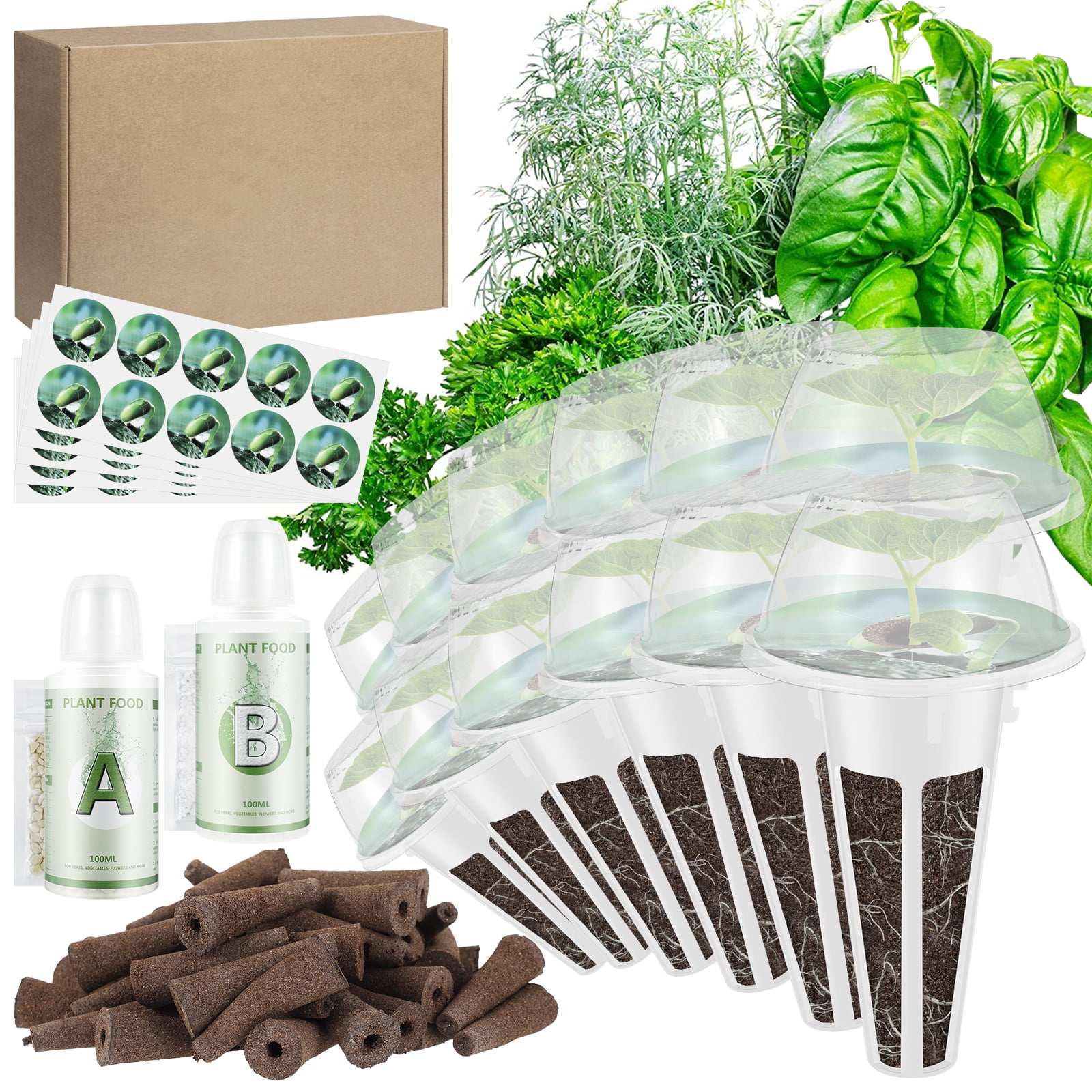 Evjurcn Pack of 128 Seed Pod Kit Grow Anything Seed Pod Hydroponic