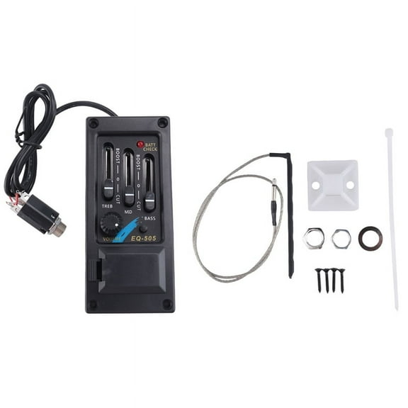 EQ-505 Guitar Saddle Pickup 3 Bands EQ Equalizer Left Hand Acoustic Preamp System Piezo