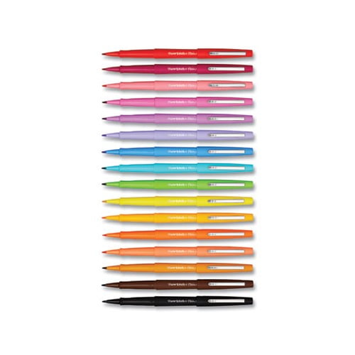 Paper Mate Point Guard Flair Bullet Point Stick Pen, Tropical Inks, .7mm, 16/Set -PAP1928607
