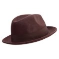 thumbnail image 3 of Big Size Wool Felt Upbrim Panama Hat - Brown XL-2XL, 3 of 5