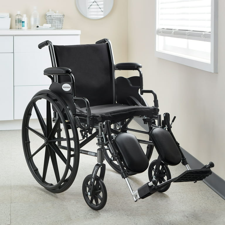 McKesson Manual Transport Wheelchair, 20in Seat, Swing-Away McKesson Manual Transport Wheelchair, 20in Seat, Swing-Away