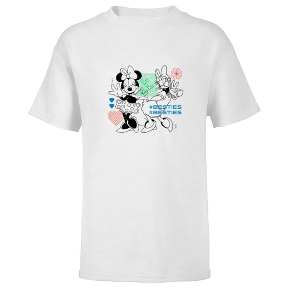 Disney Minnie Mouse and Daisy Duck #Besties - Short Sleeve T-Shirt for Kids - Customized-White