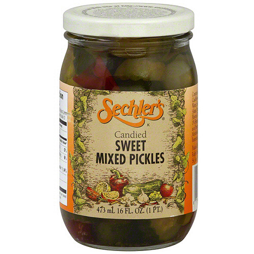 Sechler's Candied Sweet Mixed Pickles, 16 oz (Pack of 6)