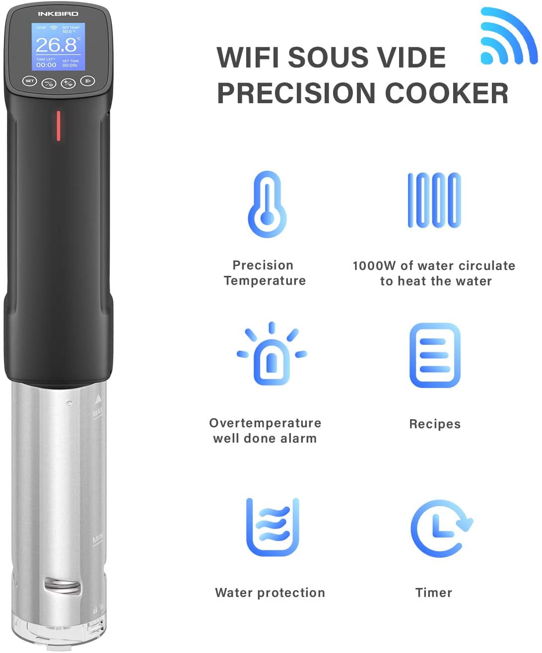 Inkbird Vacuum Sealer Machine WiFi Sous Vide Cooker Thermal Immersion  Circulator