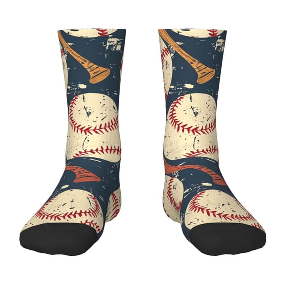 Kids Crew Socks Novelty Casual Funny Socks for 6-10 Years Old , Baseball Bat Sport