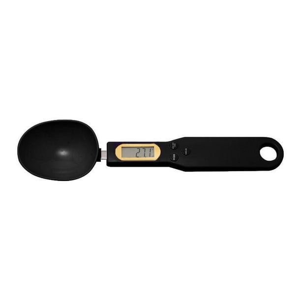 Cucharas medidoras electrónicas Báscula de cuchara de cocina digital, pantalla digital Taza medidora desmontable precisa con tara (negro)