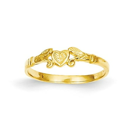 14k Yellow Gold Polished Heart Baby Ring