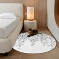 thumbnail image 2 of Round Rug 4Ft Washable Non-Slip, Eucalyptus Leaves Circle Area Rugs for Living Room Bedroom, Grey Summer Botanical Weeping Indoor Floor Mats Carpet Runner for Home Decor Aesthetic, 2 of 8