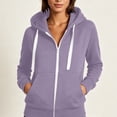 thumbnail image 6 of Womens Zip Up Hoodies Dqueduo Women's Casual Hooded Slim Zip Fleece Sweater Coat – Fashion Winter Outwear Purple XL, 6 of 6