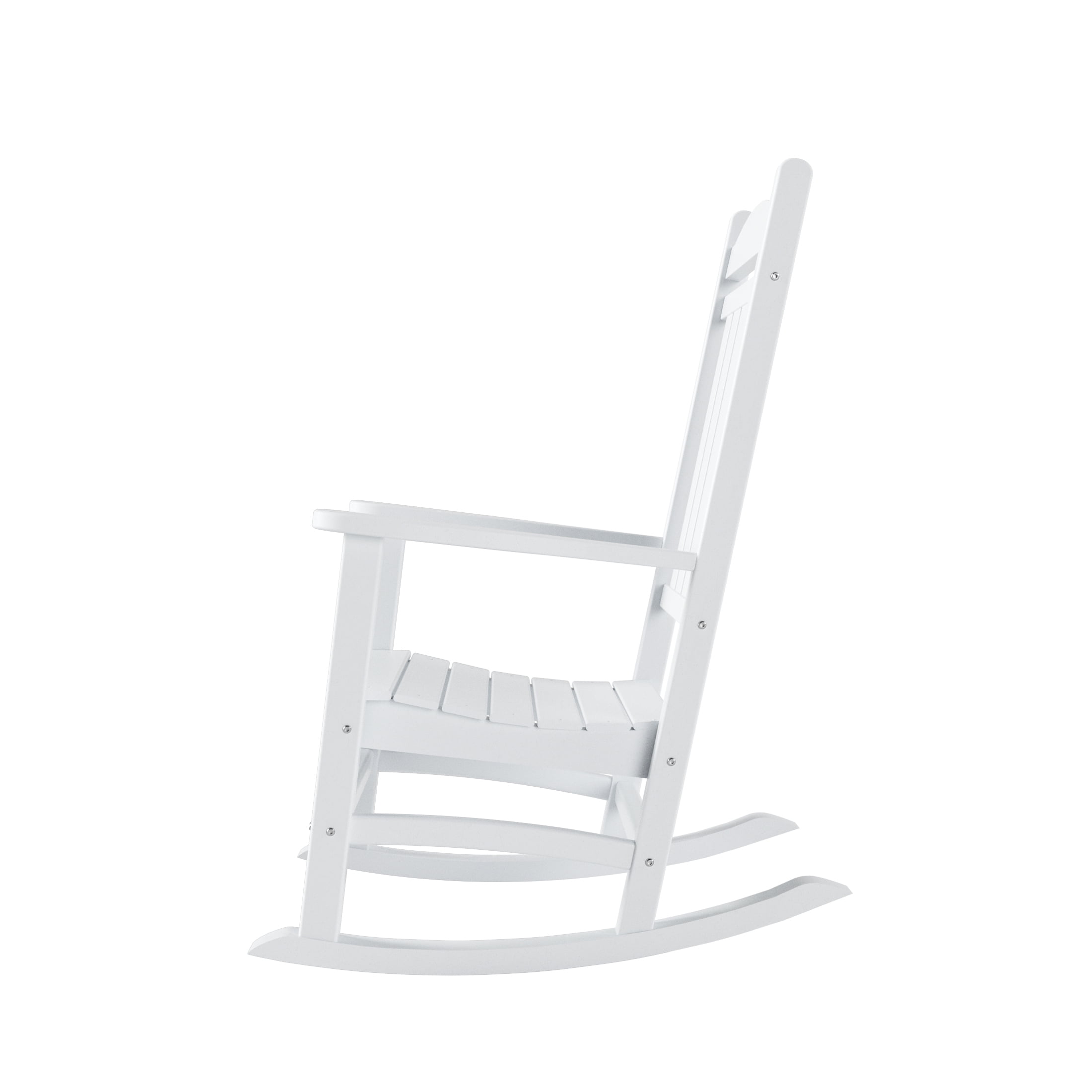 GARDEN Classic Plastic Adirondack Porch Rocking Chair, White