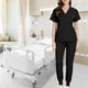 thumbnail image 1 of Uniformes de trabajo de enfermera para mujer, pantalón para trotar, parte superior y pantalones, cómodo, resistente al encogimiento, tela suave, , negro, M Yinane Uniformes de trabajo, 1 of 8