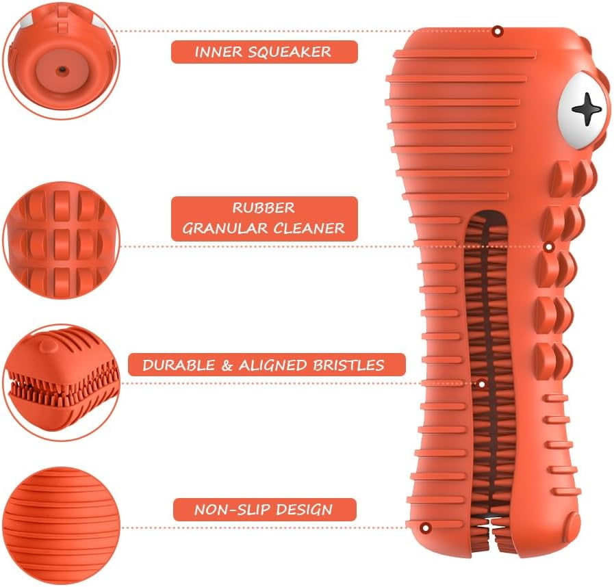 General Dog Toys for Aggressive Chewers Large Medium Breed, Indestructible Dog Chew Toys, Squeaky Interactive Tough Extremely Durable, Dogs Toothbrush Toys to Keep Them Busy