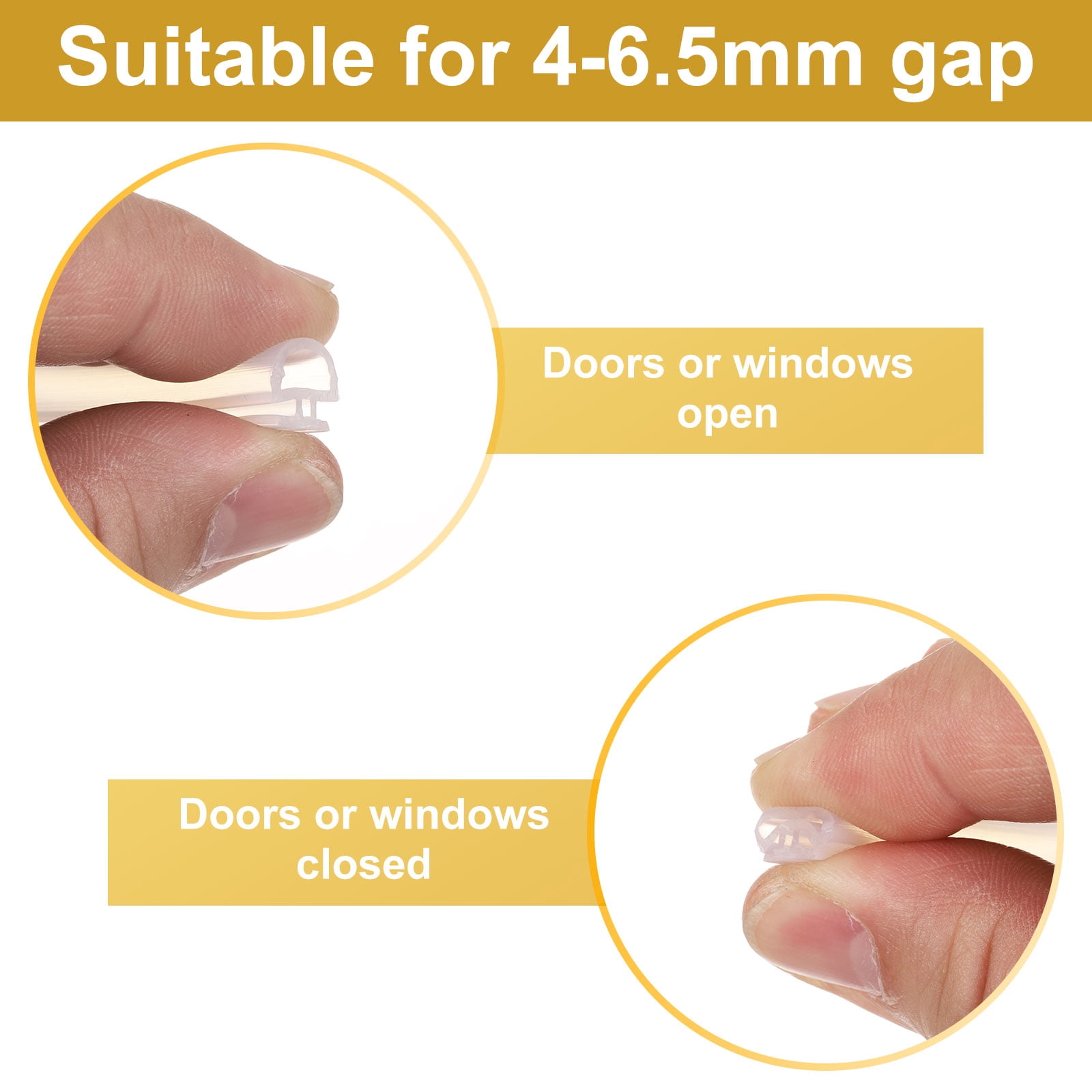 Window Weather Stripping Door Seal, 5/16" Wide Bulb Bubble Silicone Weatherstrip Seal for 1/4" Slot (10 m/33 ft, Clear)