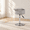 Grey-Silver Base, variant on Adjustable Vanity Stool With Stor Swivel Chair Beige