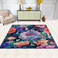 thumbnail image 2 of Yayeee Area Rugs for Living Room 6.7'x4.8' Non Slip Washable Bedroom Floor Carpet, Puprle Ethereal Floral Harmony, 2 of 5