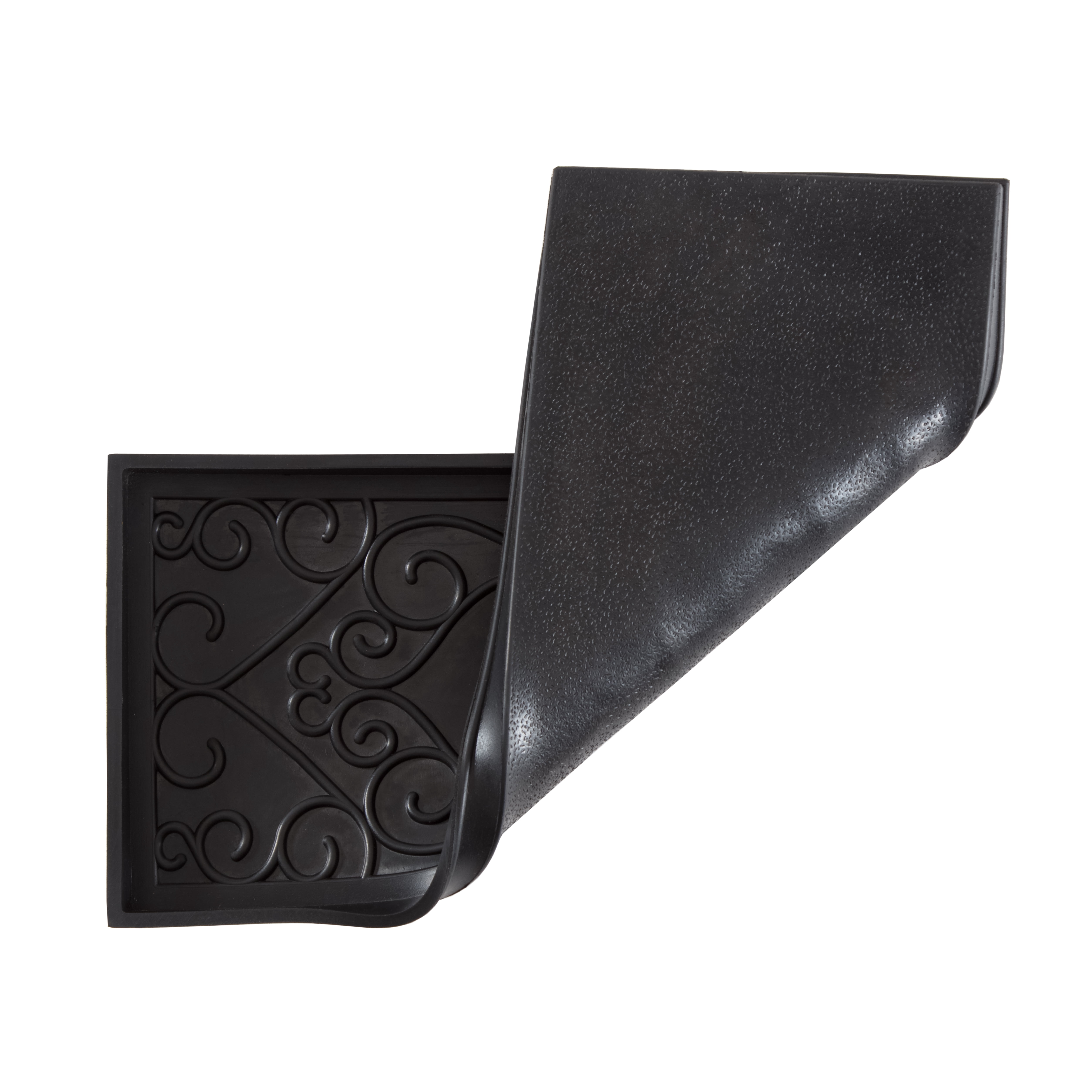 Natural & Recycled Rubber Boot Tray with Gray & Orange Coir Insert