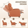 thumbnail image 4 of Alden Design Faux Leather Push Back Theater Recliner Chair with Footrest, Tan, 4 of 10