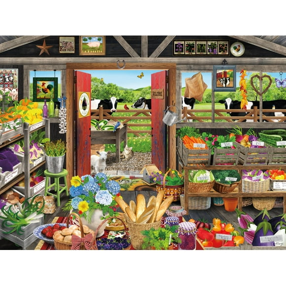 Ceaco Casse-Tête Innovant de Haute Qualité 500 Pcs - Tracy Flickinger Country Market - Amusement Familial Stimulant