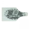 thumbnail image 1 of Rock Music Cutting Board, Monochrome Microphone Retro Style Guitars Stars and Dots Illustration Abstract, Tempered Glass Cutting and Serving Board, Wine Bottle Shape, Grey White, by Ambesonne, 1 of 1