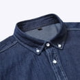 thumbnail image 6 of Denim Shirt Men Short Sleeve Button Down Jean Shirts Muti Pocket Western Soft Work Shirt Casual Cowboy with Comfortable Dark Blue, 6 of 9