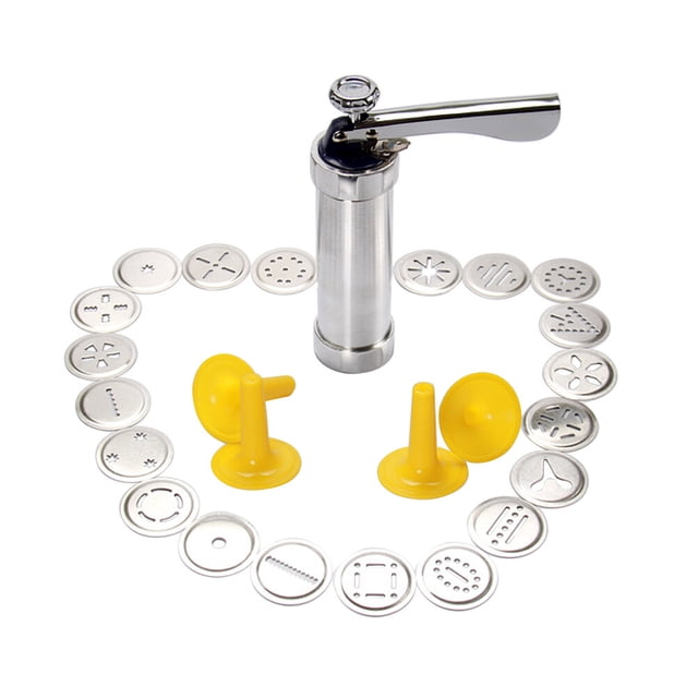 Miangastore Cookie Maker Press Kit Cookie Press Pump DIY Icing Piping with 20 Discs and 4 Icing Tips