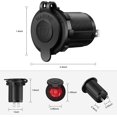thumbnail image 3 of Cigarette Lighter Socket for Car, Boat, Motorcycle, Atv, Mobile Home, Cigarette Lighter, Socket, 12 V, Waterproof Plug, Red Light, 3 of 7