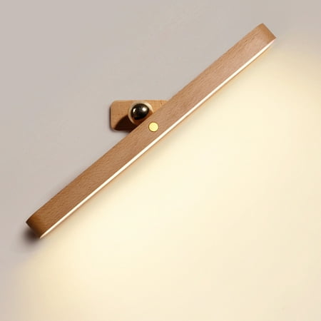 

Wood Magnetic Charging Night Light Smart Touch Wardrobe Wall Lamp Mirror Front Makeup Fill Light Home Bedroom Night Light