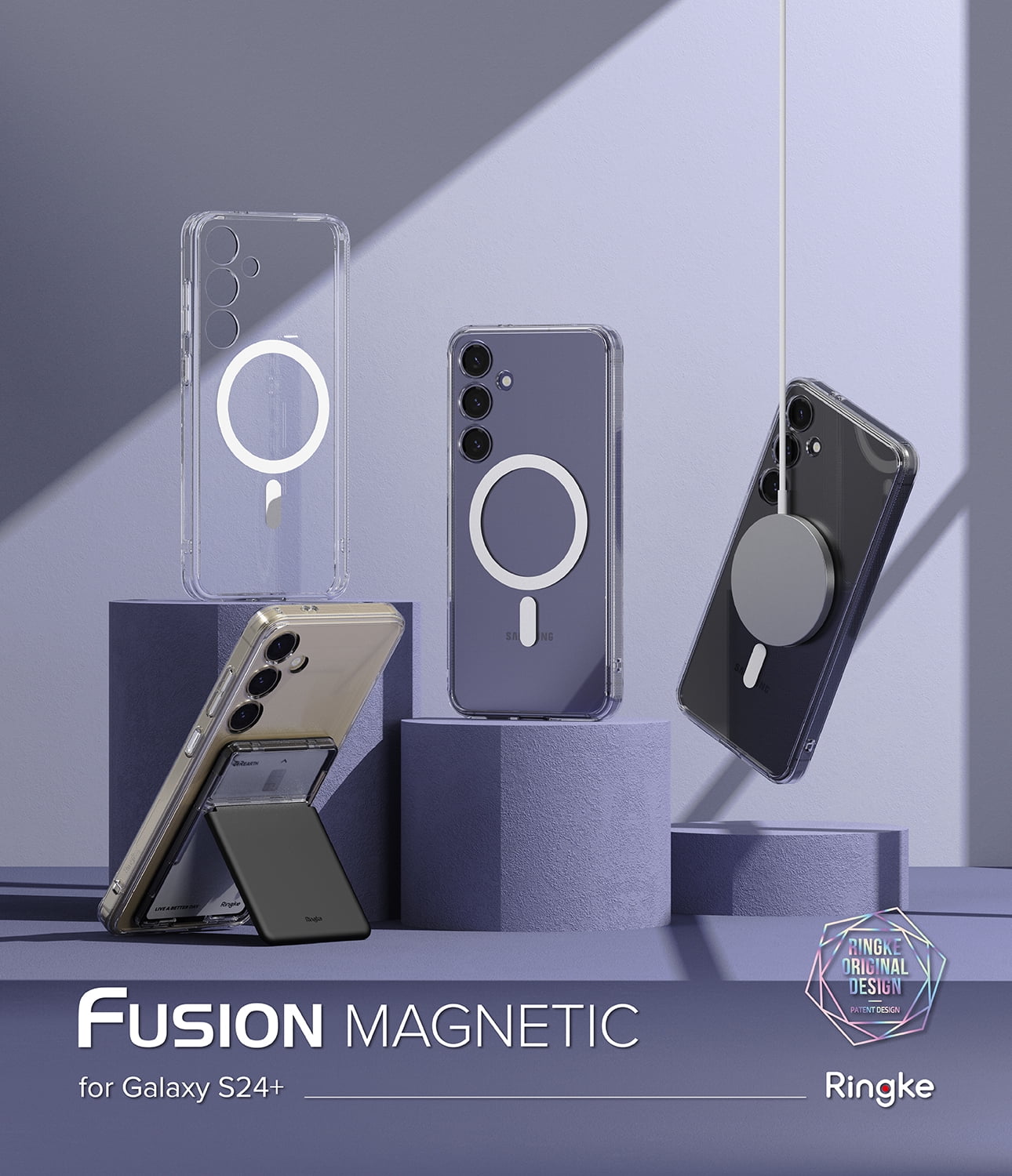 Samsung Galaxy S24 Plus Ringke [Fusion Magnetic] Clear Shockproof Heavy Duty Anti-Yellowing Case