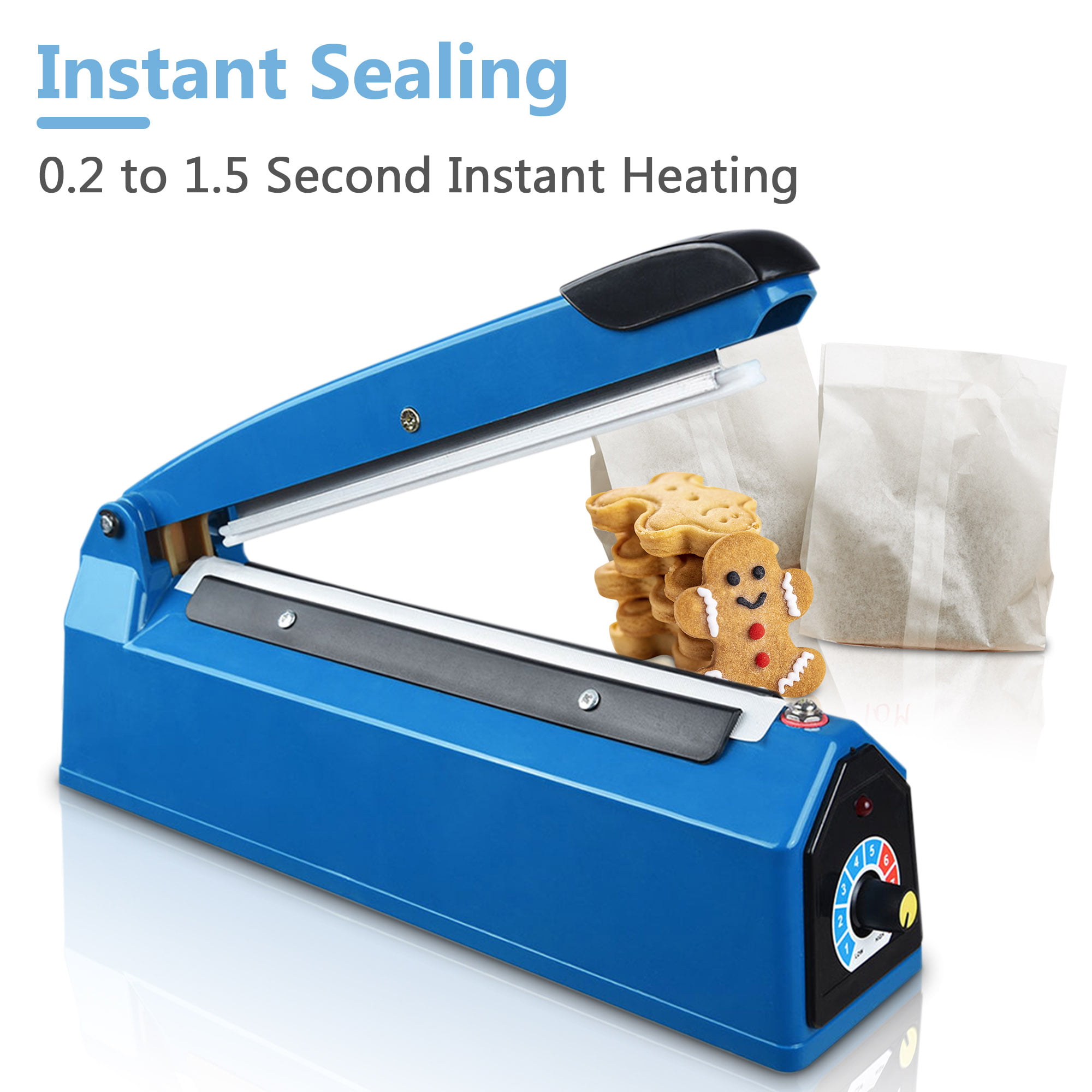 Impulse Heat Sealer Manual Bags Sealer Heat Sealing Machine 12 Inch Impulse  Sealer Machine for Plastic Bags PE PP Bags with Extra Replace Element Grip