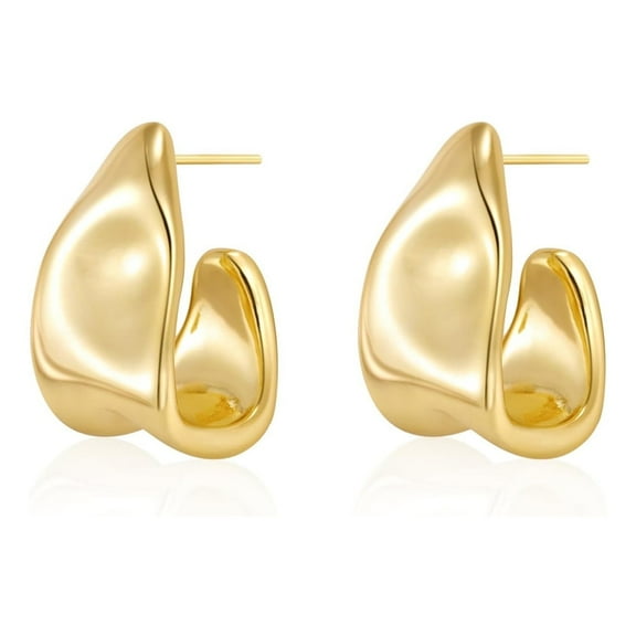 ZSPERKLA Gold Chunky Stud Earrings for Women, 14K Gold Plated Drop Dangle Earrings Trendy Jewelry Gifts