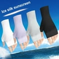 thumbnail image 6 of Fingerless Gloves Semi-finger Driving Glove Ice Silk Fingers Half Gloves., 6 of 8