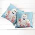 thumbnail image 6 of Ambesonne Cat Throw Pillow Cover 2 Pack, Graphical Fluffy Kitten Party, 18", Pale Blue and Multicolor, 6 of 7