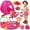 32 PCS, variant on JoyStone 30PCS Kids Camping Tent Playset, Pretend Camping Toy Set with Light & Sound Lantern, Campfire & Stove, Play Food Accessories, Storage Bag, Outdoor Role Play Gift for Kids 3+, Pink
