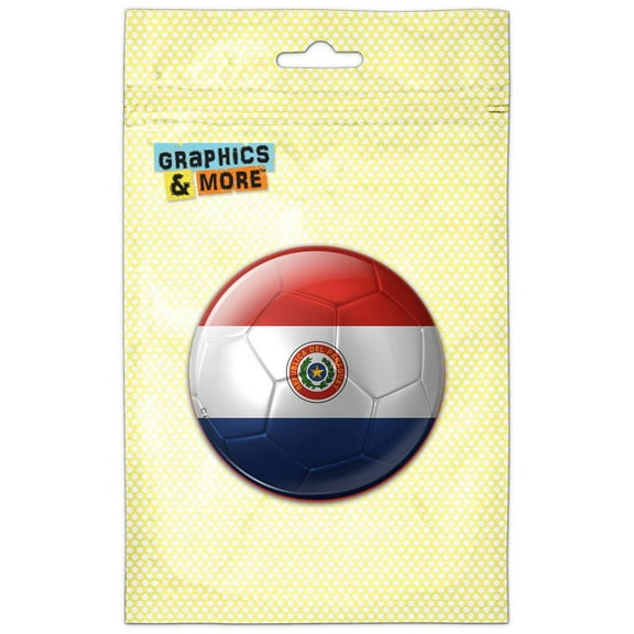 Paraguay Flag Soccer Ball Futbol Football Pinback Button Pin Badge