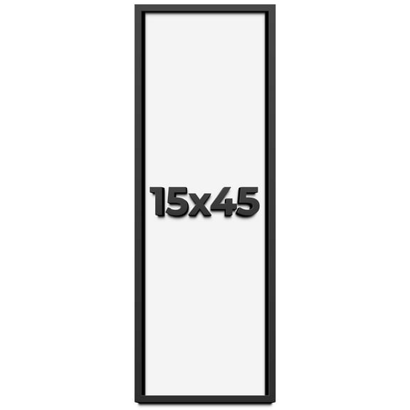15x45 Shadow Box Frame Black | 1 inches Deep Real Wood Contemporary Shadowbox Display Frame | UV