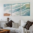 thumbnail image 2 of Shadudu Wave Beach Sky Canvas Wall Art Triptych Set for Home Office Decor, 12x16 Inches, Unframed 12"x16"x3pcs, 2 of 6
