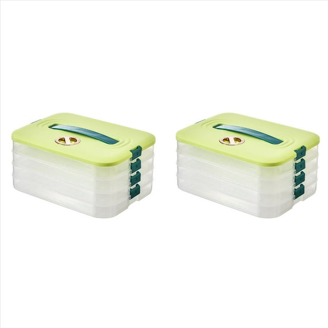 8X Caja de Albóndigas Caja de Almacenamiento Refrigerador Congelación de Albóndigas Congelación de Caja de Albóndigas de Congelación Rápida Verde