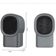 thumbnail image 4 of Mini calentador de ventilador eléctrico gris, calentador eléctrico de cerámica PTC portátil, calentador de ventilador de oscilación de 45°, 3 modos, protección contra sobrecalentamiento y vuelco, 4 of 5