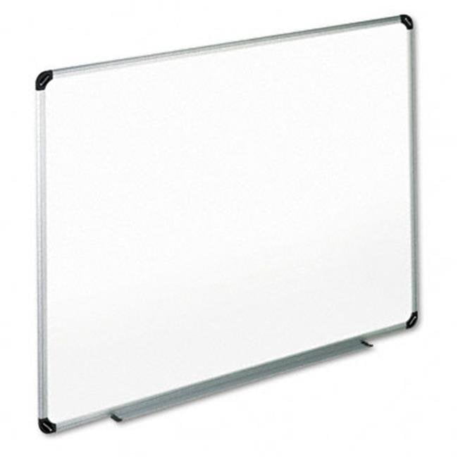 Universal Dry Erase Board Melamine 36 x 24 White Black/Gray Aluminum