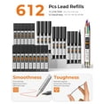 thumbnail image 2 of 45PCS Black & Silver Metal Mechanical Pencil Set in Leather Case, 0.5, 0.7, 0.9, 2.0mm Drafting Pencils with 28 Tubes(6B 4B 2B HB 2H 4H & Colors)Lead Refills for Art Drawing, Sketching,Writing, 2 of 8
